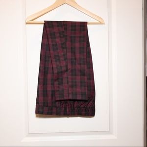 Plaid pants with stretch waste